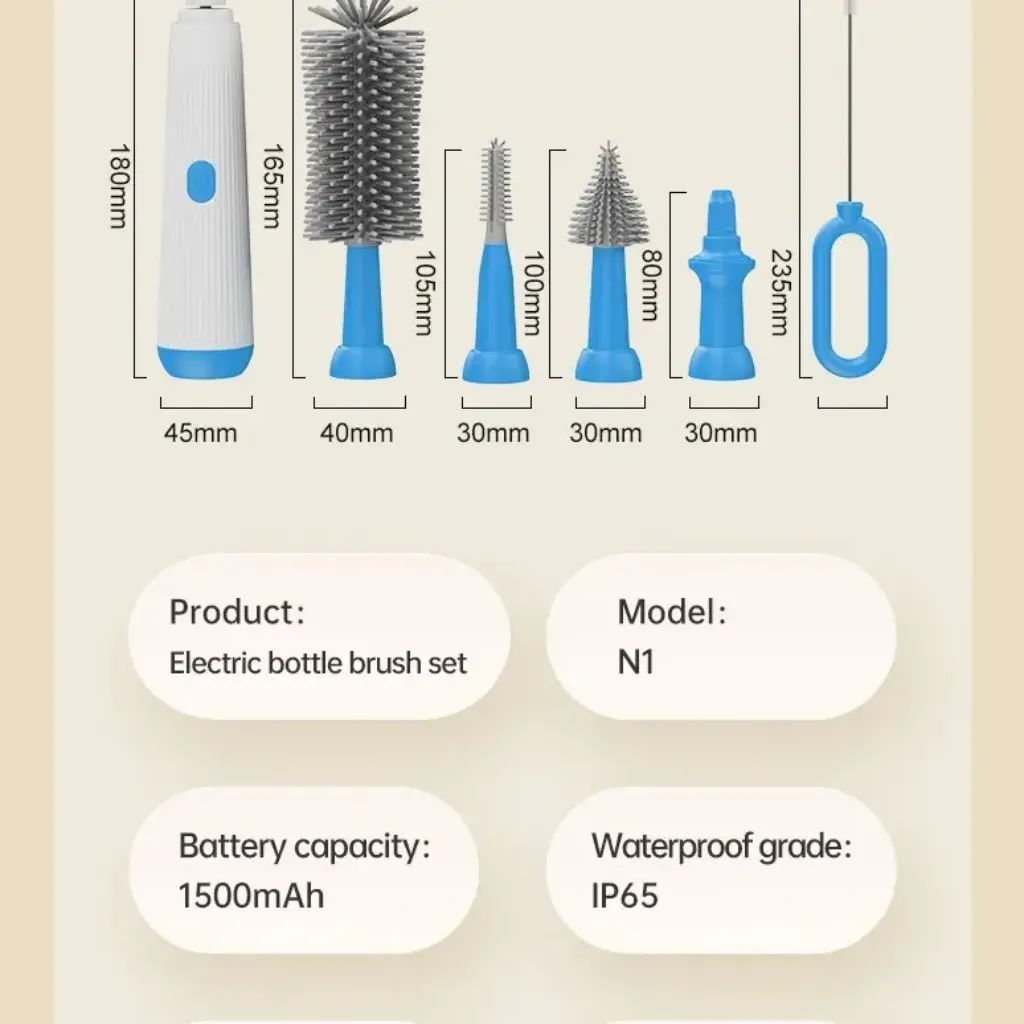 Baby bottle cleaner brush USB charging 1500mAh – baby care products online KSA