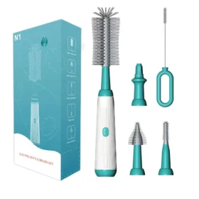 Baby bottle cleaner brush blue green grey – electric milk bottle brush KSA PTMYLE