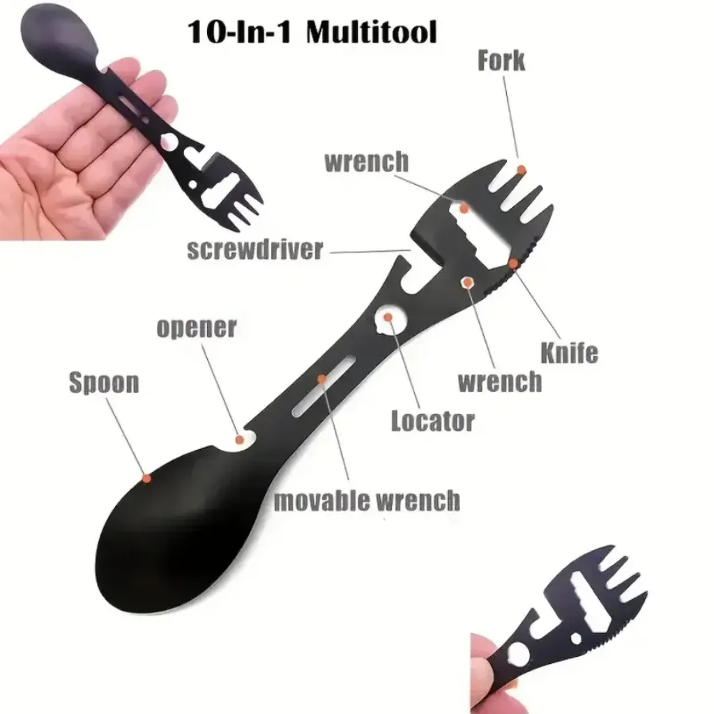 Integrated bottle opener camping fork spoon – bottle opener camping accessories ksa