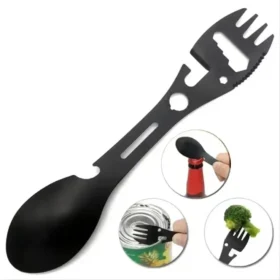 Camping Fork Spoon 10-in-1 Stainless Steel Bottle Opener Outdoor Tool KSA – PTMYLE