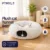 Cat tunnel bed 2-in-1 plush warm cat bed pet shelter hideaway KSA PTMYLE