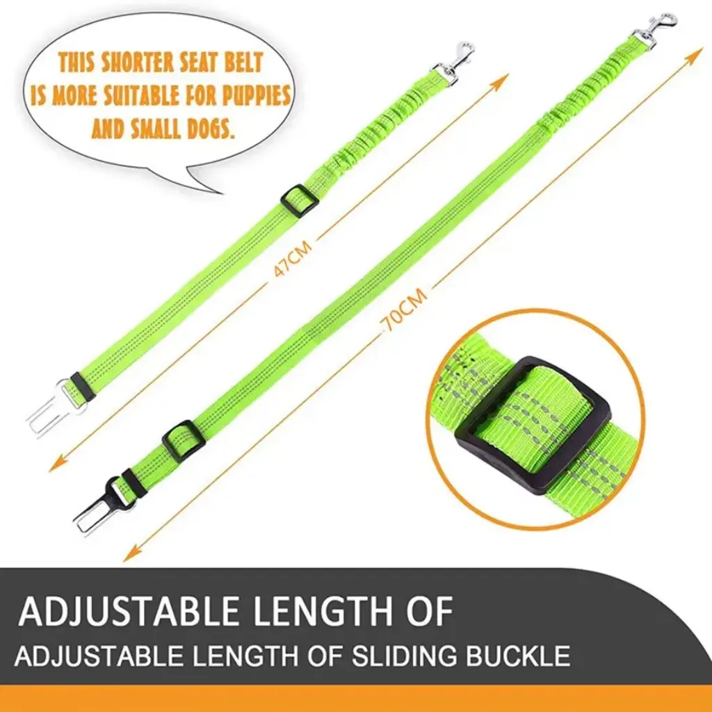 Bungee elastic shock absorber dog seat belt – adjustable pet car harness dog accessories ksa