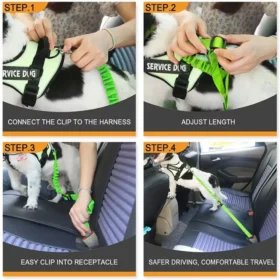 Reflective strip dog seat belt night safety – dog car seat belt pet products ksa PTMYLE