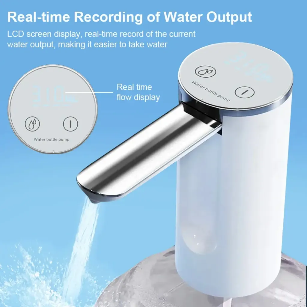 LCD display electric water dispenser pump battery volume – rechargeable water dispenser pump ksa PTMYLE
