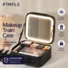 Makeup train case portable makeup organizer LED mirror travel makeup bag KSA PTMYLE