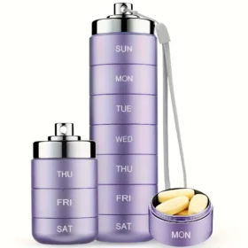 Pill box available in black blue pink mauve – portable pill case ksa