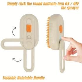 Built-in spray mist pet grooming brush – pet hair brush steam function ksa PTMYLE