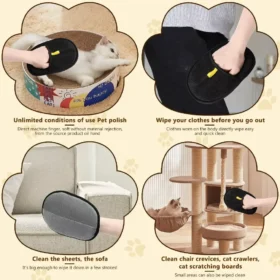 Breathable mesh back panel pet hair removal glove – grooming gloves for pets ksa