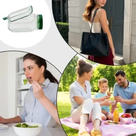 Portable salad jar in use at office picnic – leak-proof fruit storage box ksa PTMYLE