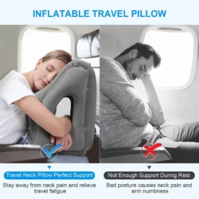 Dual valve inflation system travel neck pillow – sleep pillow inflatable cushion pillow ksa