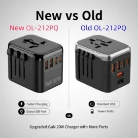 Travel plug adapter in use hotel – universal travel adapter 5 devices simultaneous ksa