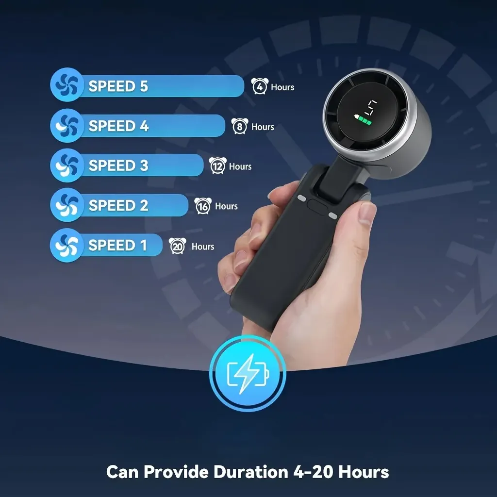 sssssssssssssssssssssssssssssssssssssssMini handheld fan with 5 speed levels adjustable cooling fan control settings PTMYLE KSA