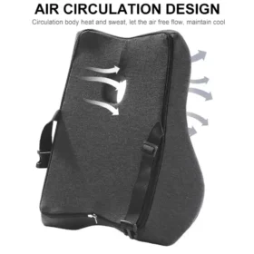 Bccccccccccccccccccccccack support pillow adjustable elastic straps office chair car seat attachment KSA