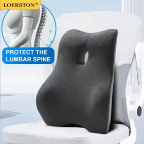 Back support pillow adjustable elastic straps office chair car seat attachment KSA