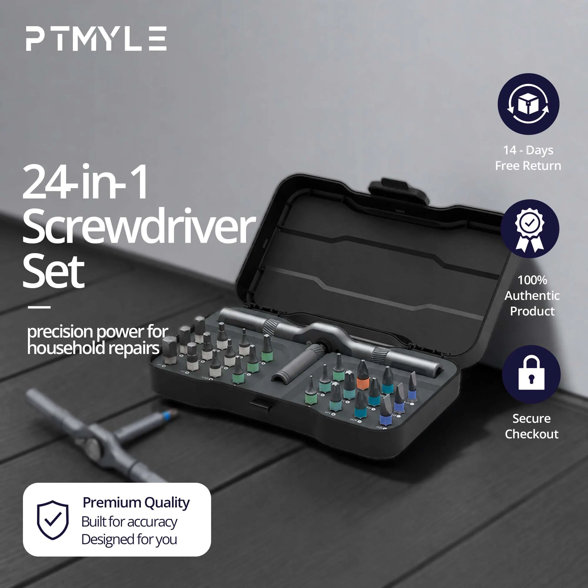 Magnetic Screwdriver Set 24 in 1 Ratchet Precision Tool Kit KSA – PTMYLE