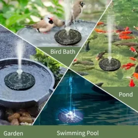 Solar fountain with 6 nozzles spray patterns floating solar water fountain garden fountain pump PTMYLE KSA
