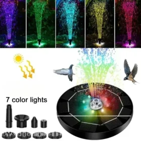 Solar fountain with 6 nozzles spray patterns floating solar water fountain garden fountain pump PTMYLE KSA