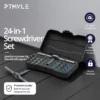 طقم مفكات مغناطيسية دقيقة 24 في 1 مرتبة داخل علبة تخزين ألومنيوم أنيقة مع مقبض مفك مريح لإصلاح الإلكترونيات