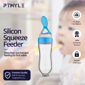 Baby Food Feeder Spoon Silicone Squeeze Baby Feeder Bottle Baby Feeding Accessories KSA – PTMYLE