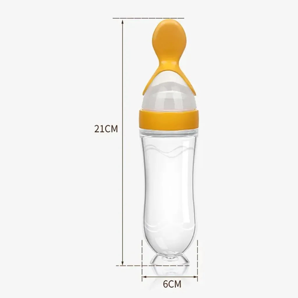 Silicone baby feeder squeeze feeding baby rice cereal – baby food feeder spoon ksa PTMYLE