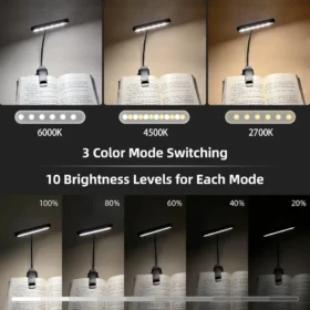 Book light for night reading 3 color modes warm cool daylight reading lamp PTMYLE KSA