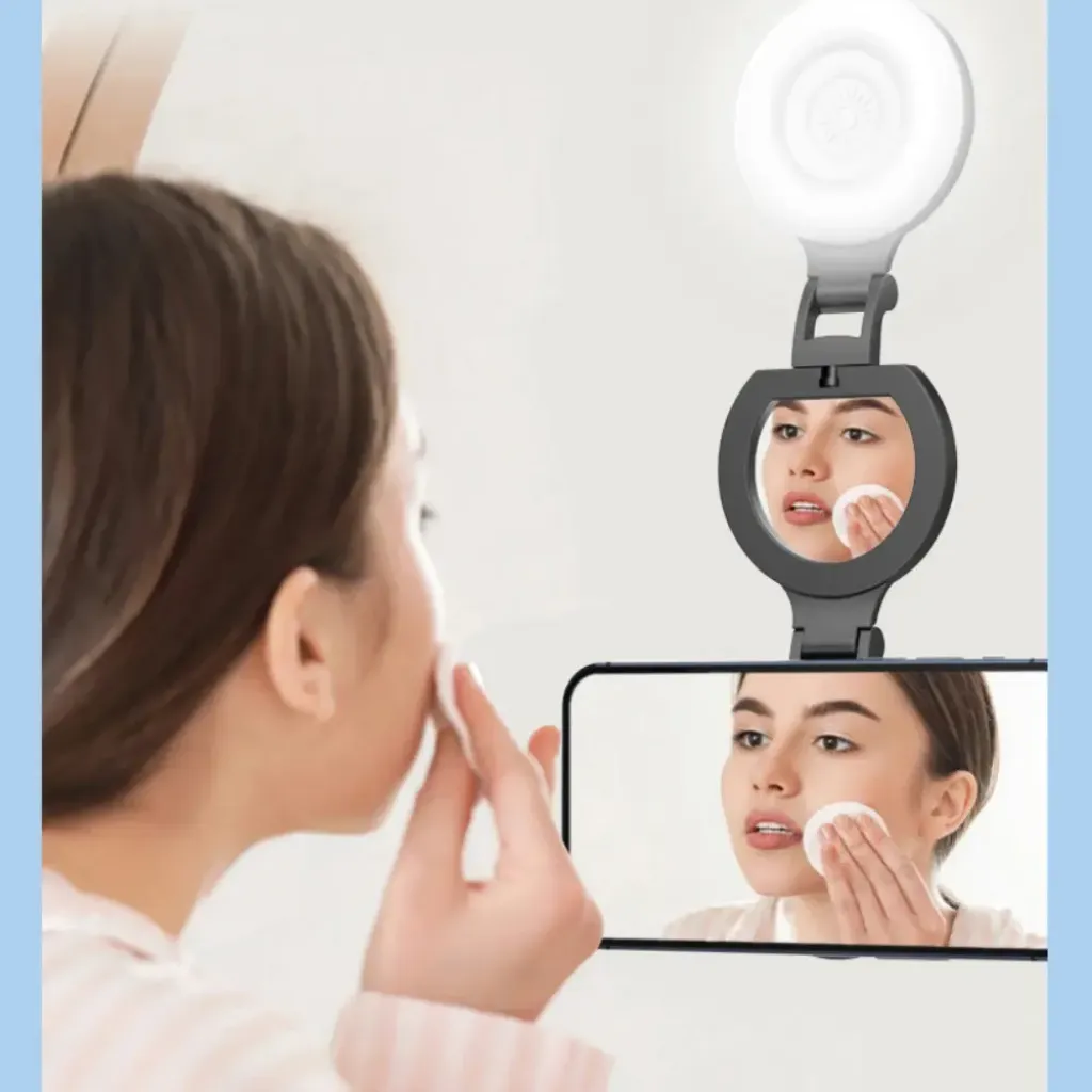 MagSafe Selfie Light Portable LED Phone Fill Light with Mirror Stand iPhone Accessories KSA – PTMYLE