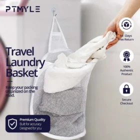 Travel Laundry Bag for dirty clothes hotel room – collapsible laundry bag PTMYLE