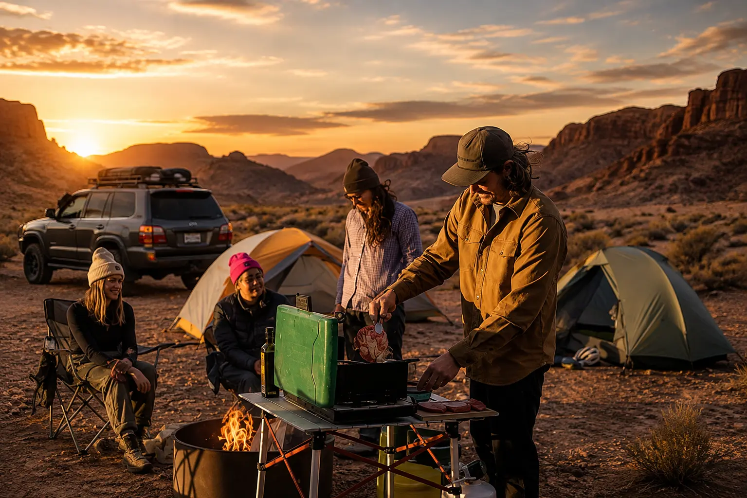 Desert camping tent and shelter for camping gear in KSA