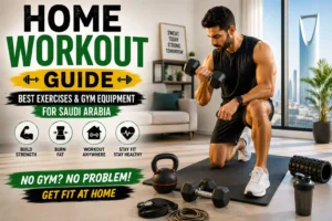 Home workout guide and gym equipment for fitness routines in Saudi Arabia